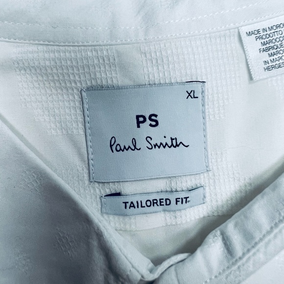 Paul Smith Solid White on White Pattern Shirt XL - Picture 3 of 3